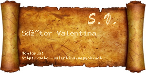 Sátor Valentina névjegykártya